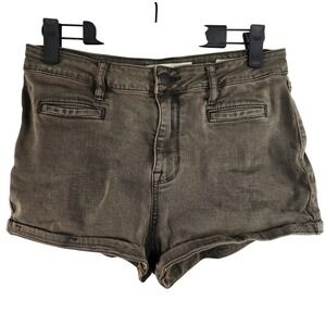 BULLHEAD Denim Co. Super High-Rise Shorts Dark Green Size 28 1.5 Inch Inseam
